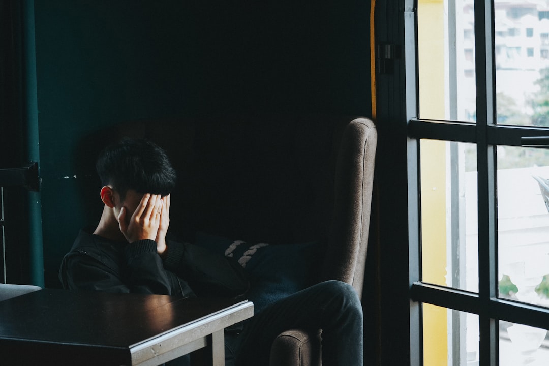 Anxious person's face
